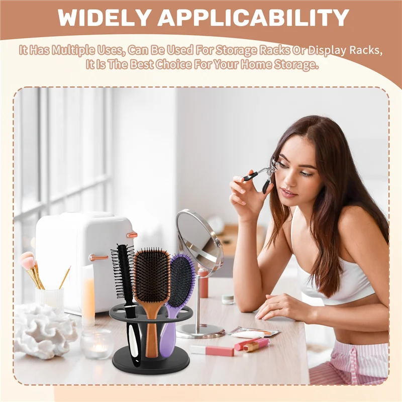 YCOC-1 قطعة حامل فرشاة الشعر البلاستيك الأسود رف شاشة تصفيف الشعر فرشاة حامل تصفيف الشعر أداة الرف الملحقات