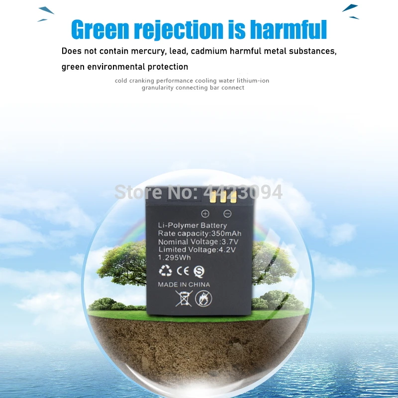 Литий-полимерный перезаряжаемый аккумулятор 3,7 в 350 мАч для умных часов GT08, аккумулятор для часов большой емкости