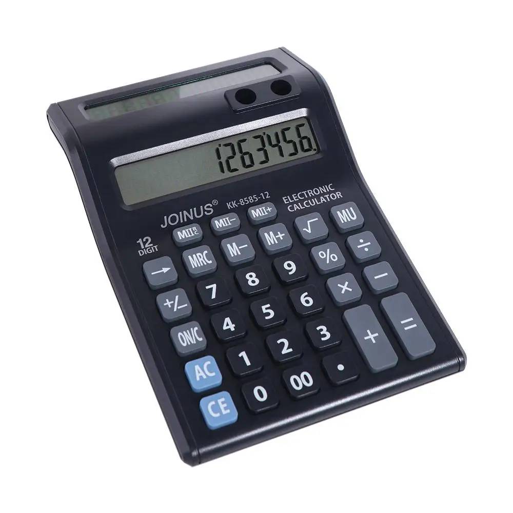 Dual Screen 12 Digits Calculator Stationery Battery Powered Mechanical Calculator Easy To Use Portable