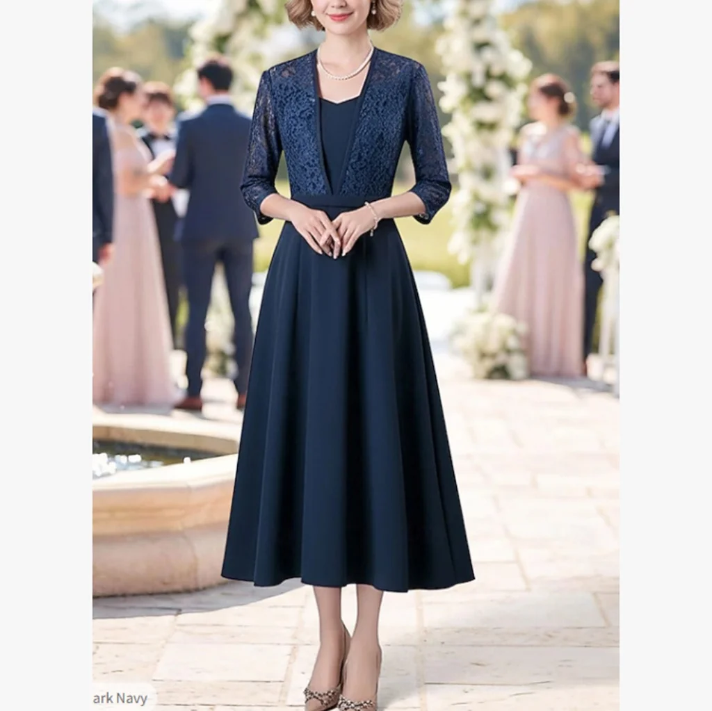 

Индивидуальные элегантные платья миди для матери невесты с V-образным вырезом, длиной до колена, А-силуэта, для гостей на свадьбу и вечеринки, 2026