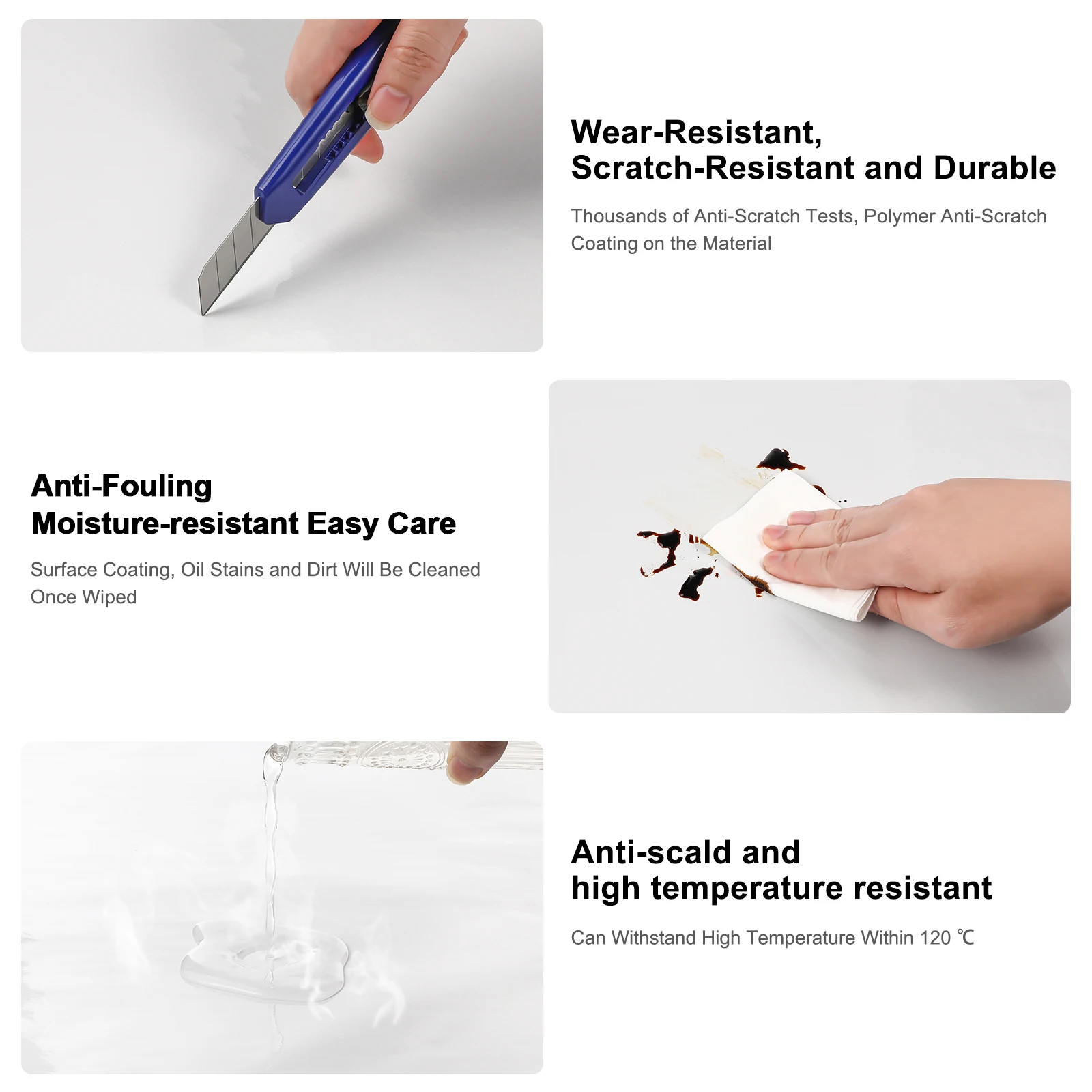 

1 Roll Kitchen Wallpaper Oil-Proof Heat-Resistant Self-Adhesive Film For Wall Tile Countertop Waterproof Scratch Resistant