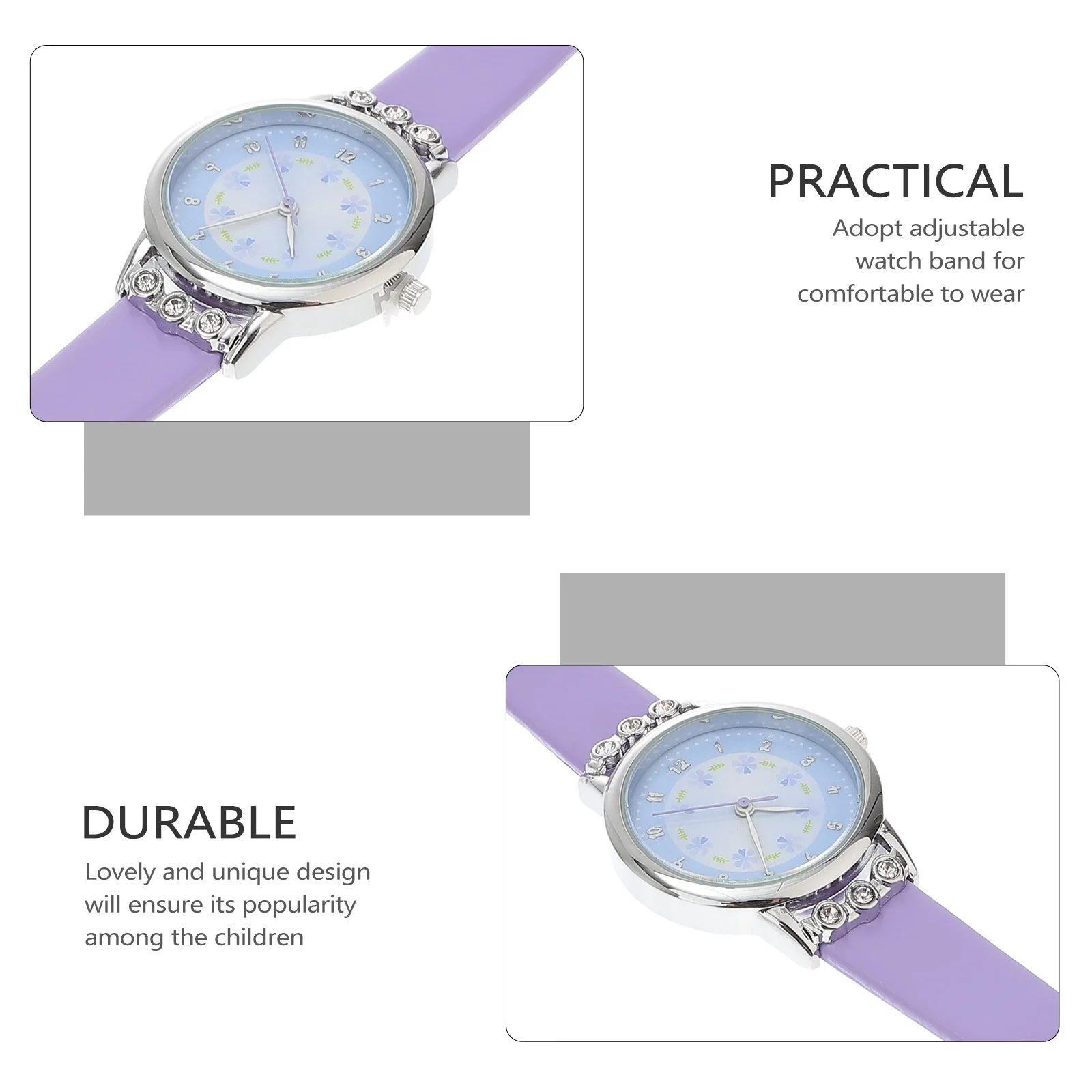 

Cartoon Waterproof Violet Quartz Watch Durable Adjustable Band Cute Fashion Cartoon Wristwatch Watch