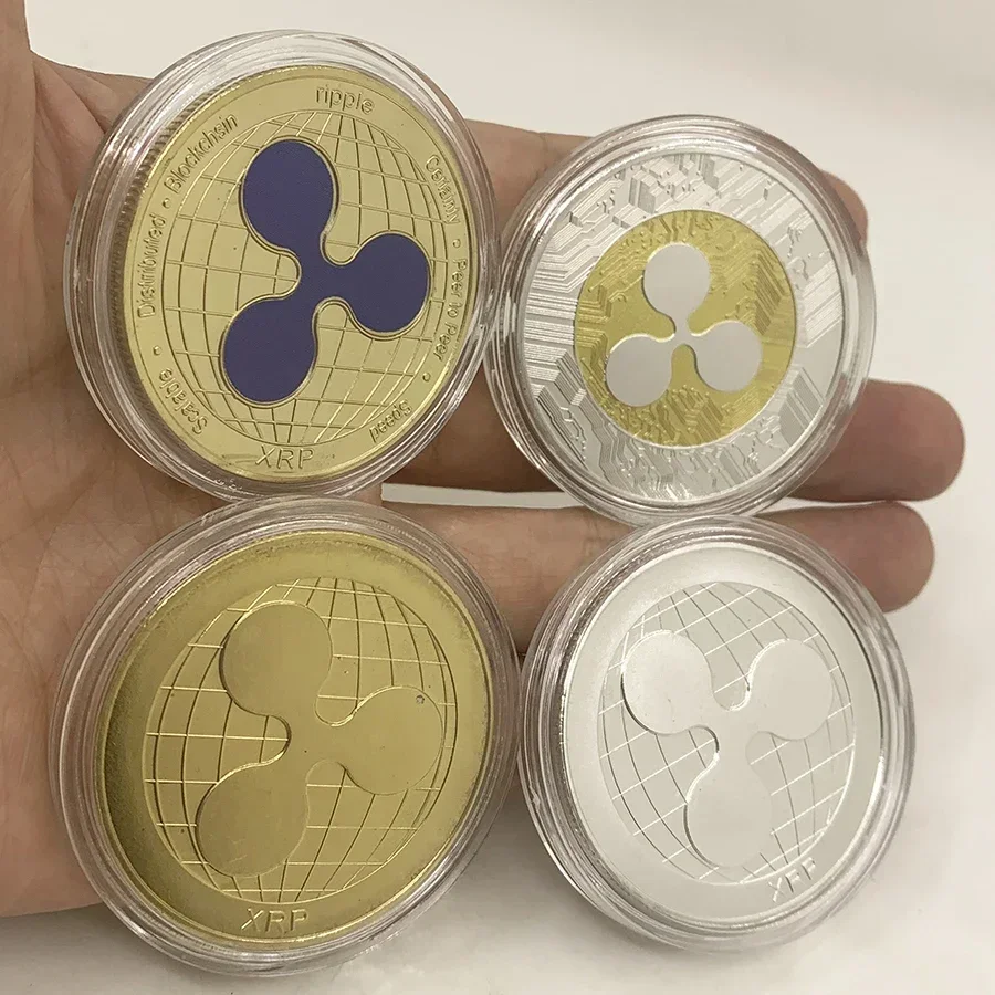 Co15 Gold or Silver Plated new Crypto XRP Coin Fine copper Ripple Cryptocurrency Metal Commemoration Coin challenge coin