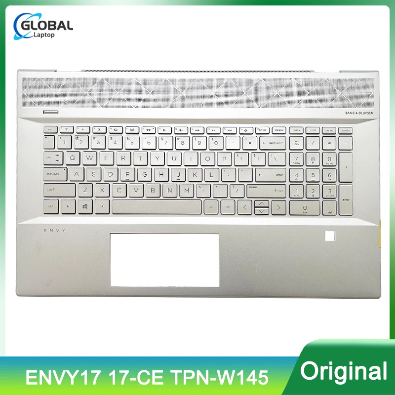 Nowy Laptop US klawiatura do HP ENVY17 17-CE TPN-W145 górna obudowa do opierania dłoni podświetlana klawiatura wymiana 17.3 cal srebrny L57592-001