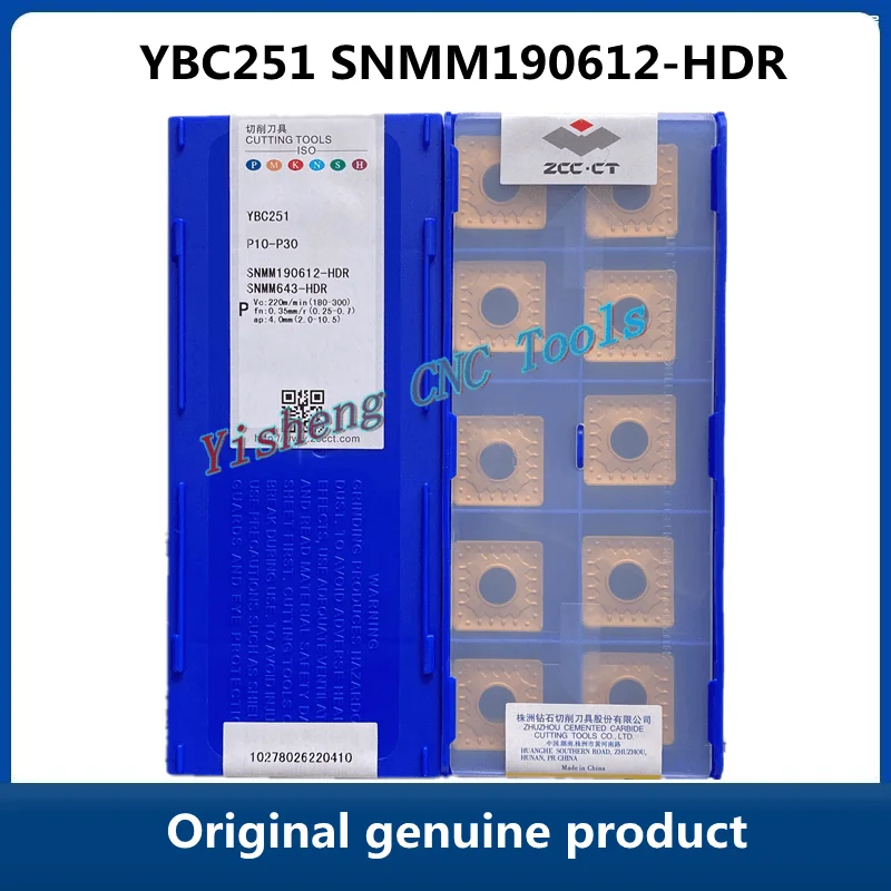 

FREE SHIPPING Original ZCC CT Carbide Inserts SNMM190612-HDR YBC251 YBC252 CNC