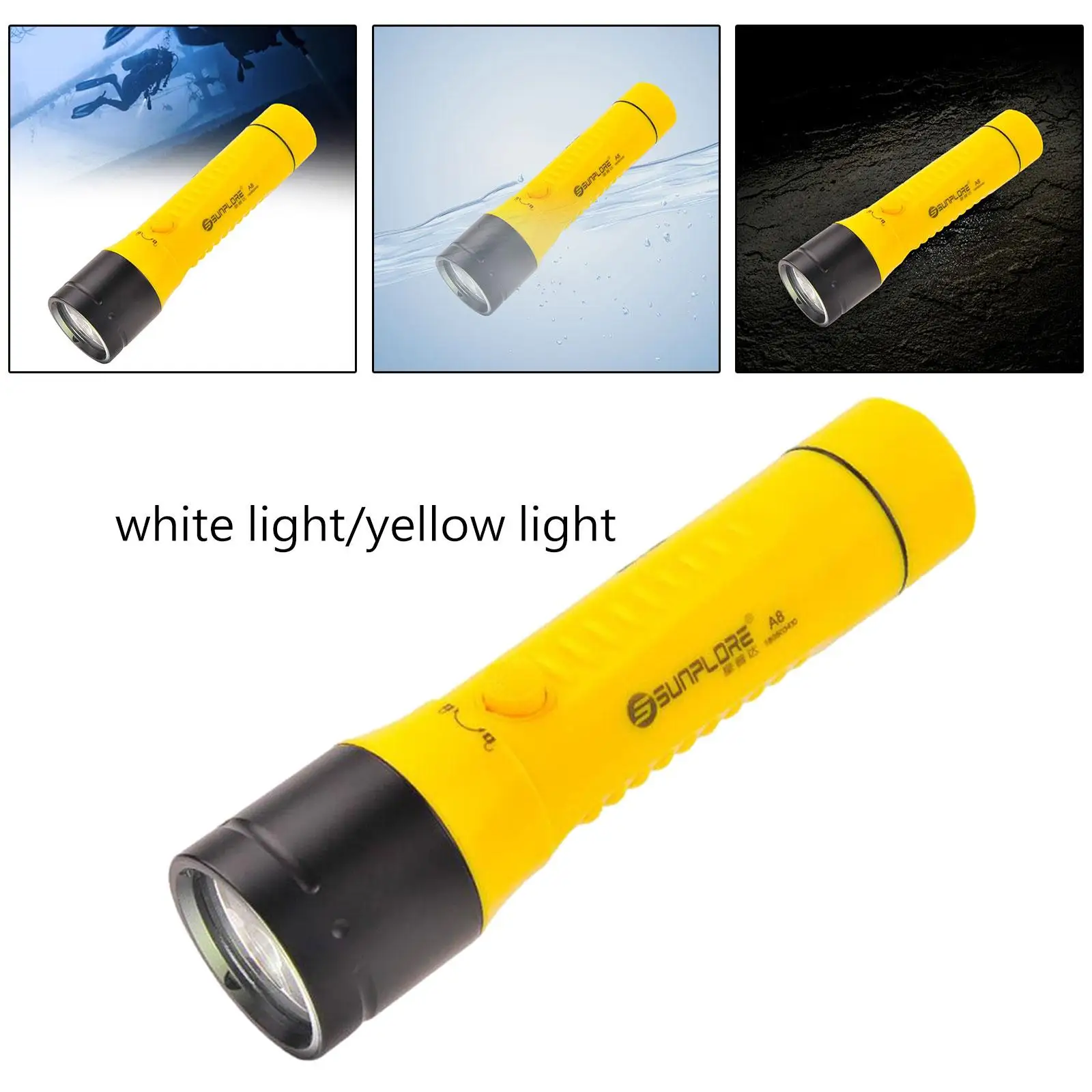 Scuba Diving Flashlight Waterproof Underwater Light for Outdoor Emergency