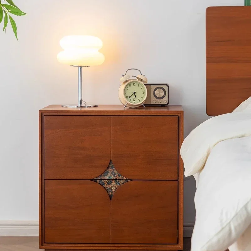 

Annua medium and ancient style multi-function card door floor TV cabinet solid wood module combination storage cabinet