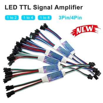 LED TTL Amplificatore di Segnale Ripetitore Controller 2 In 1 Per WS2812B WS2811 WS2813 WS2815 SK6812 3Pin 4Pin RGB Indirizzabile LED Strip