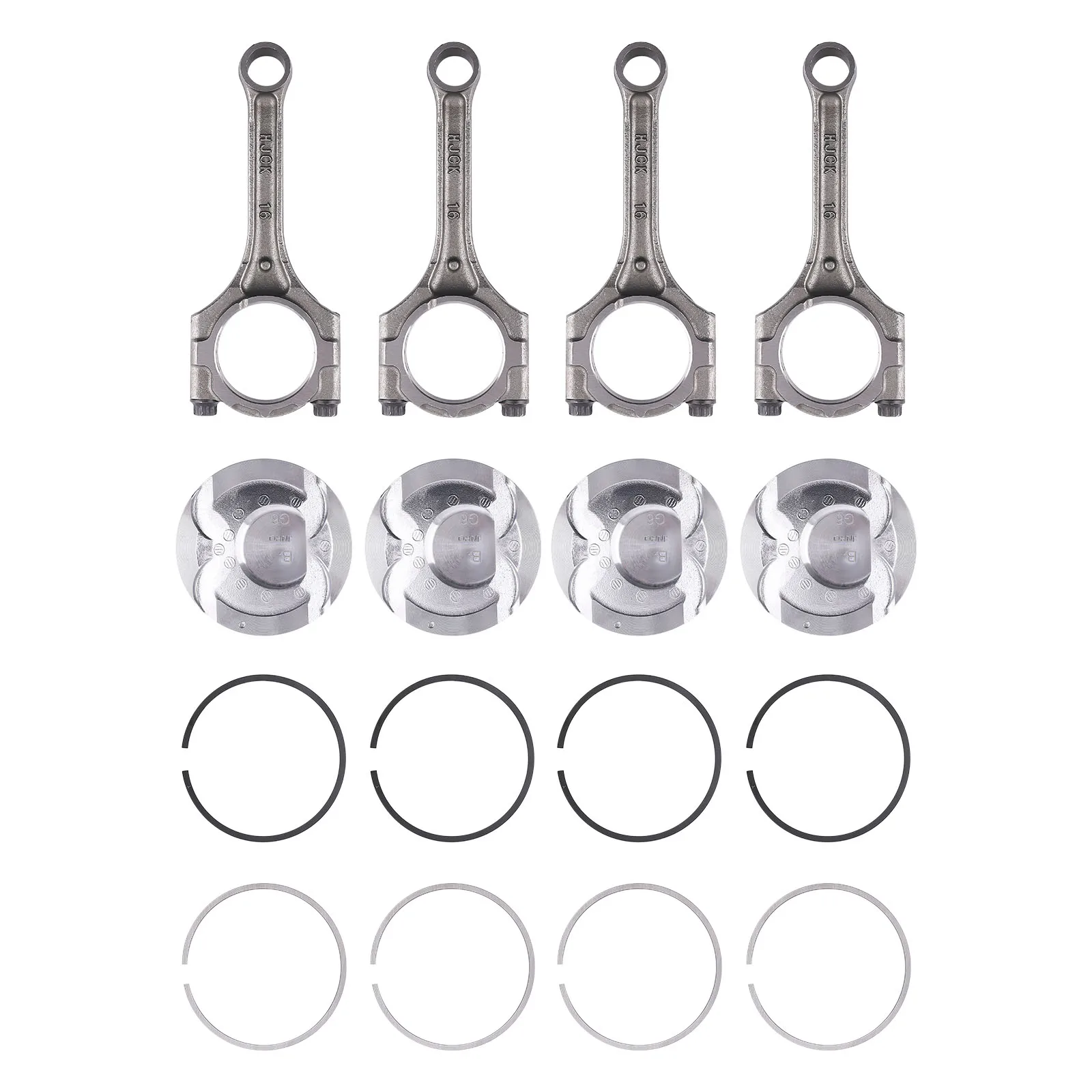Connecting Rods & Pistons Set & Rings Kit For Hyundai Accent Kia Rio Soul 1.6L