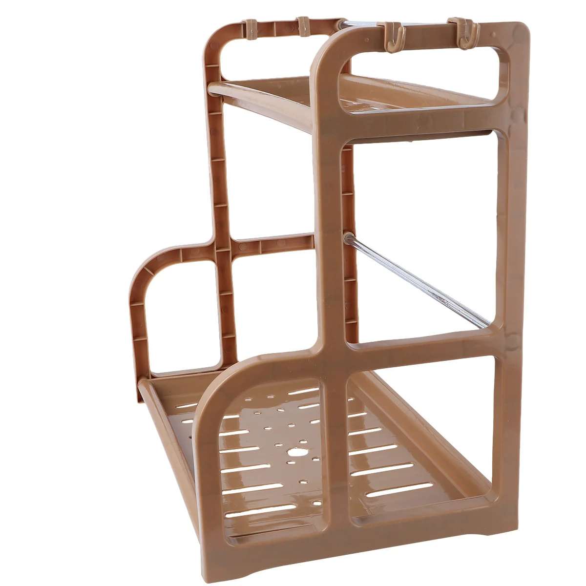 

1Set Kitchen Storage Rack Double-Layer Organizer Plastic Cooking Utensils Holder Space Saving Shelf Storage Rack