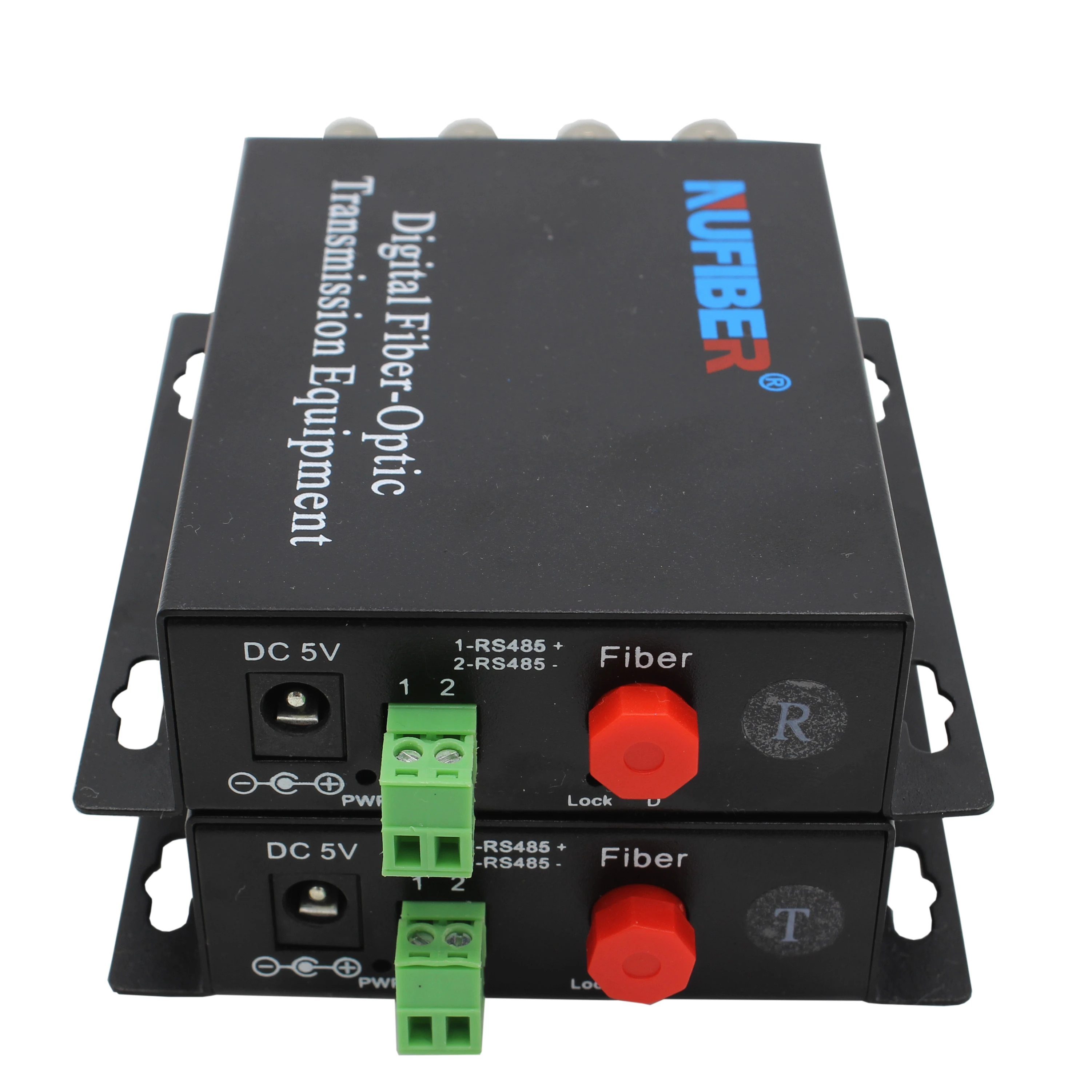OEM 4 Channel Video Converter 4BNC to 1 RS485  Single Fiber SM 20km FC Transmitter and Receiver Fiber Video Converter