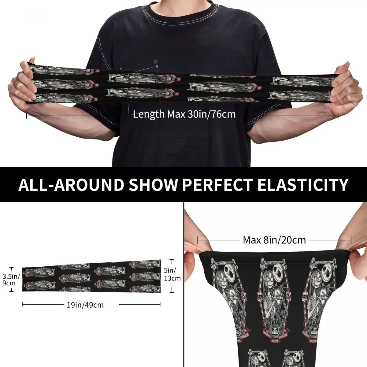 مخصص جاك Skellington الأشعة فوق البنفسجية حماية أكمام أذرع تبريد الرجال النساء اليقطين ملك هالوين تاون الرياضة الصيد الوشم التستر