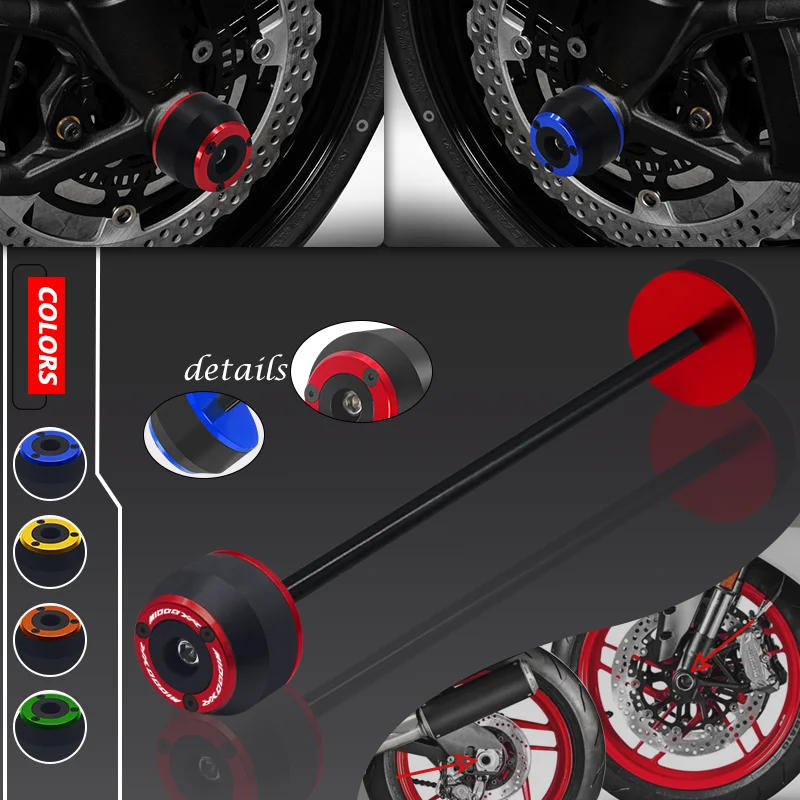 

Motorcycle Front & Rear Wheel Fork Axle Sliders Protection Cap Crash Falling Protector Pad For M1000XR m1000xr 2024-2025