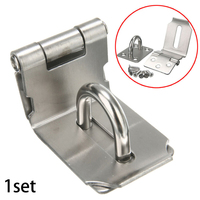 1 Set Stainless Steel Padlock Clasp Gate Hasp Staple Door 90 Degrees Latches Lock Shed Latch Household Burglar-proof Hardware