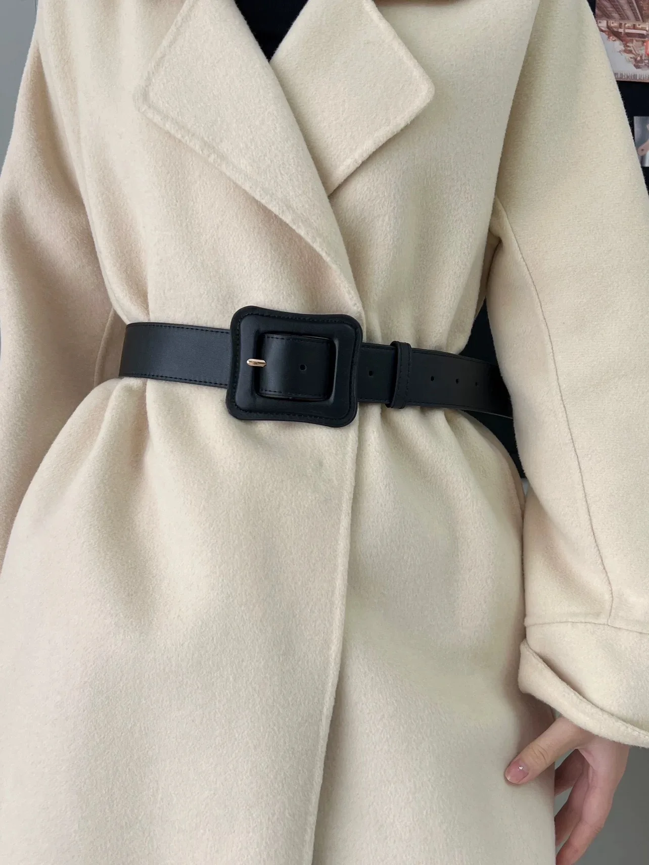 Fashion Wide High Waist Belts for Women Black Coffee Leather Waistband Vintage Waist Belt Decoration with Coats and Dresses