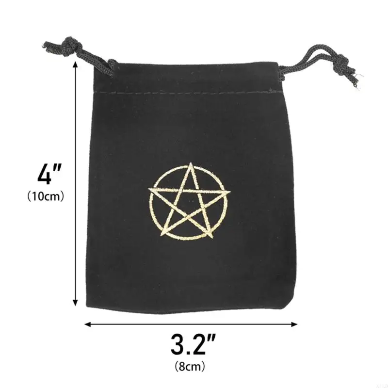 Tarot pentagrama terciopelo K1KD para bolsas almacenamiento tarjetas Pequeña bolsas para cordón para joyas