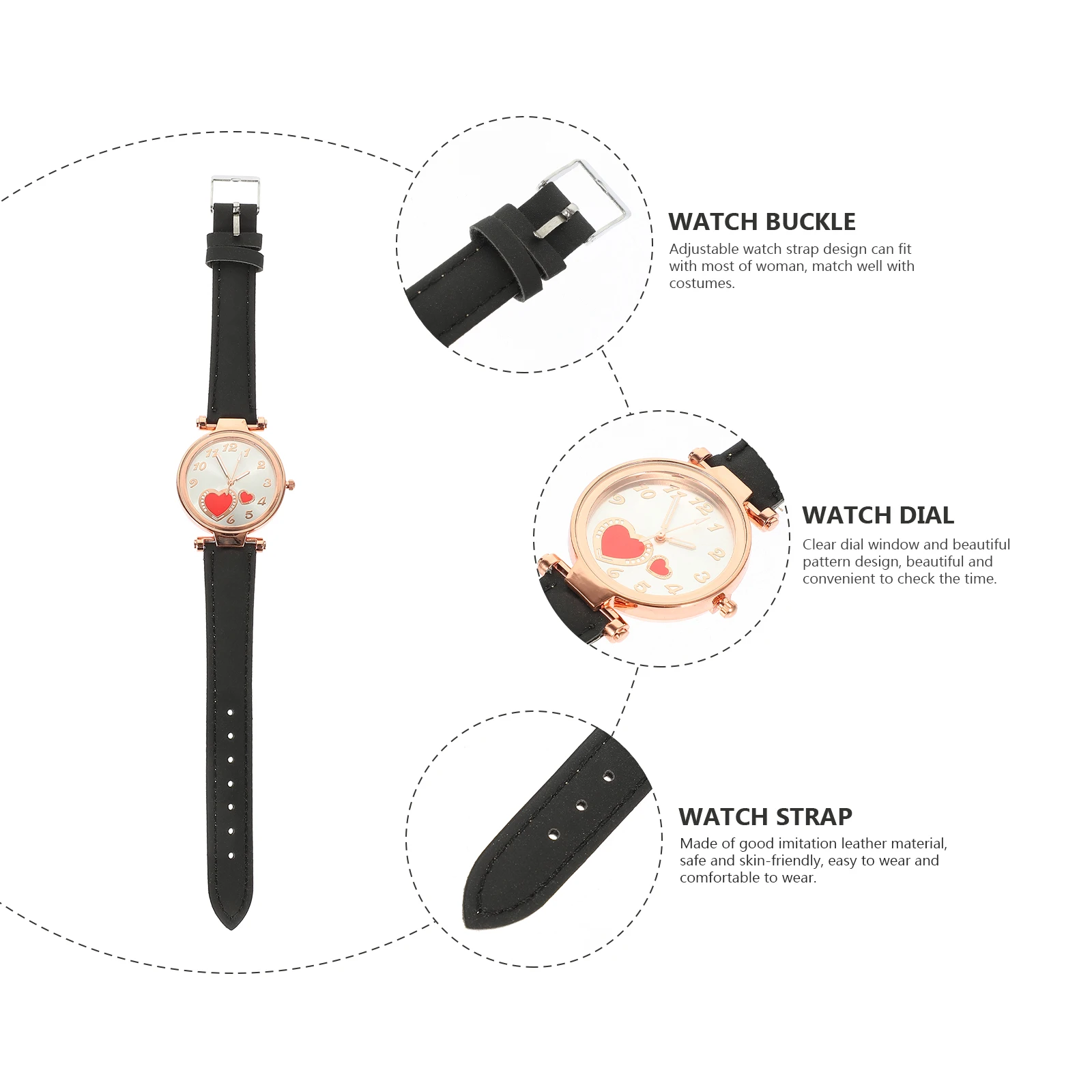 

Quartz Watch For Simple Lightweight Wristwatch Daily Party School Use Gift Women Leisure Watches