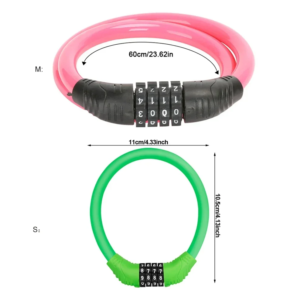 4 رمز رقمي مضاد للسرقة قفل كابل الدراجة أقفال أمان من الفولاذ المقاوم للصدأ قفل رمز مجمع محمول ملحقات الدراجة