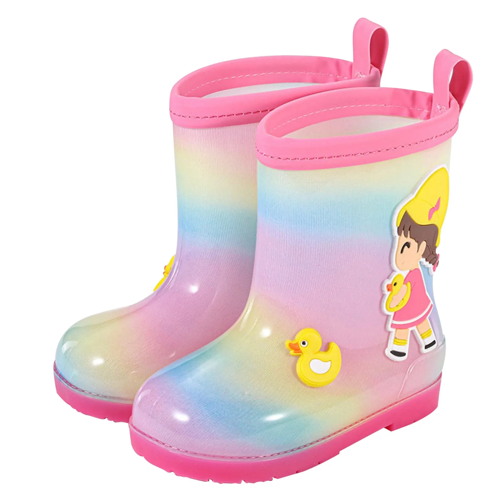 High Heel Boots for Kids Children\'s Rain Shoes Galoshes Cartoon Boys And Girls Baby Rain Boots Water Shoes Little Girl Boot