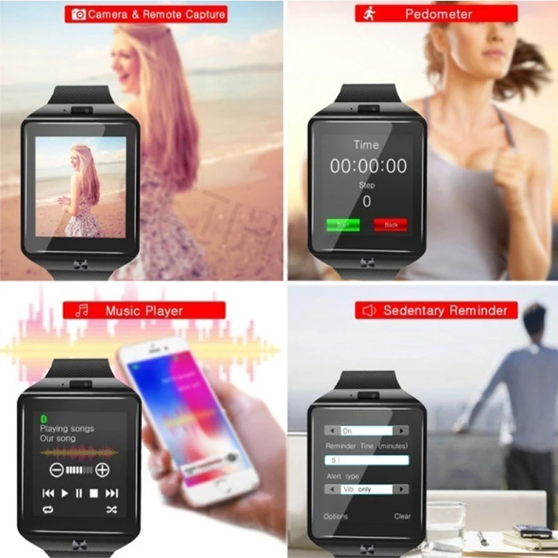 Smart Watch With SIM TF Card Slot Universal, Bluetooth Connection With Camera, Message Push, Music Play, For Android IOS