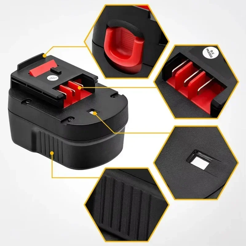 Batterie d'outil électrique 12V compatible avec Baide Black&Decker, batterie de perceuse à main au nickel-hydrogène A12, batterie 18650