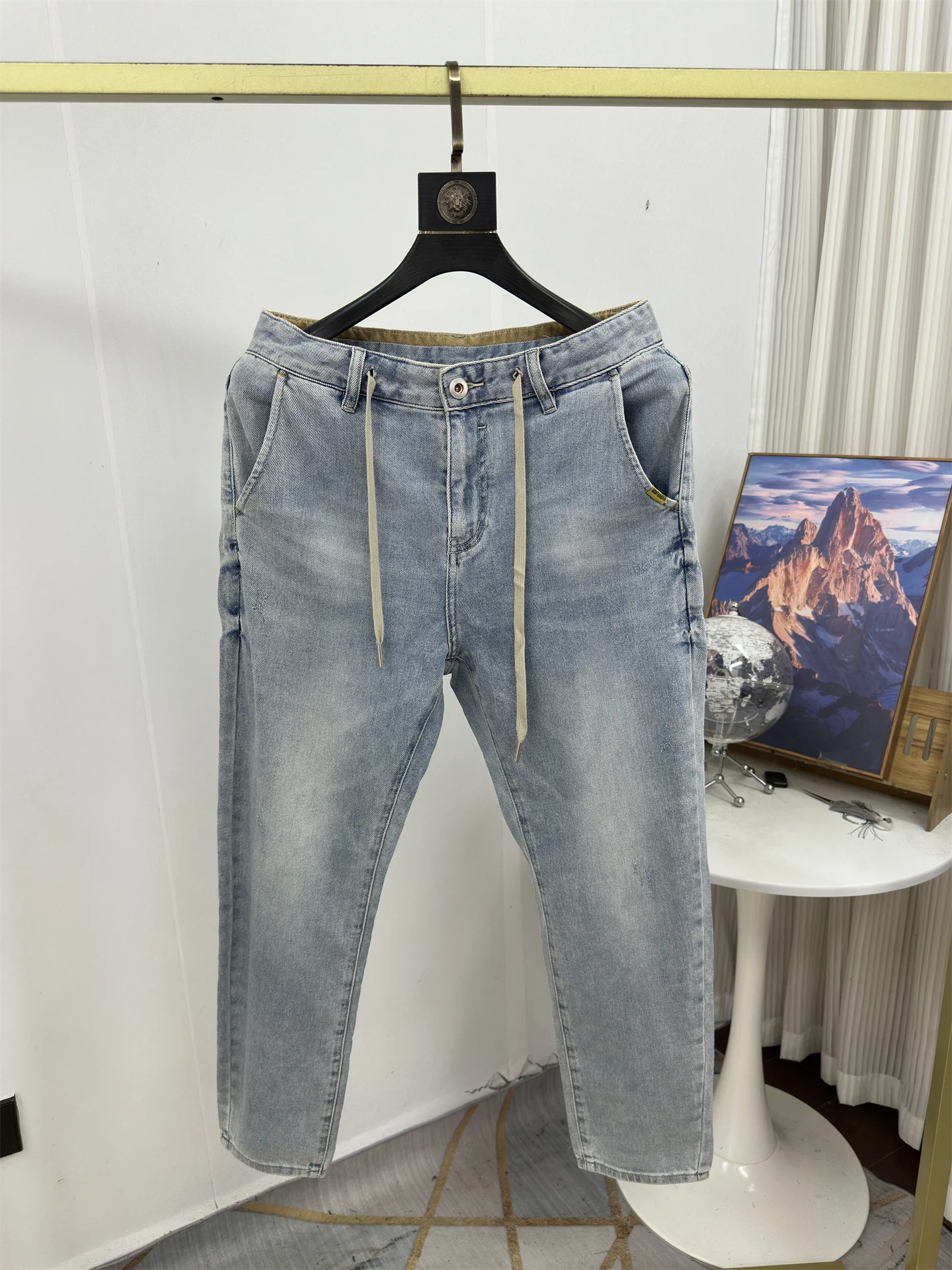 

Мужские джинсы Waed Vintage Dstring: легкие, дышащие, прямого кроя, из смесового хлопка и полиэстера, весенняя коллекция