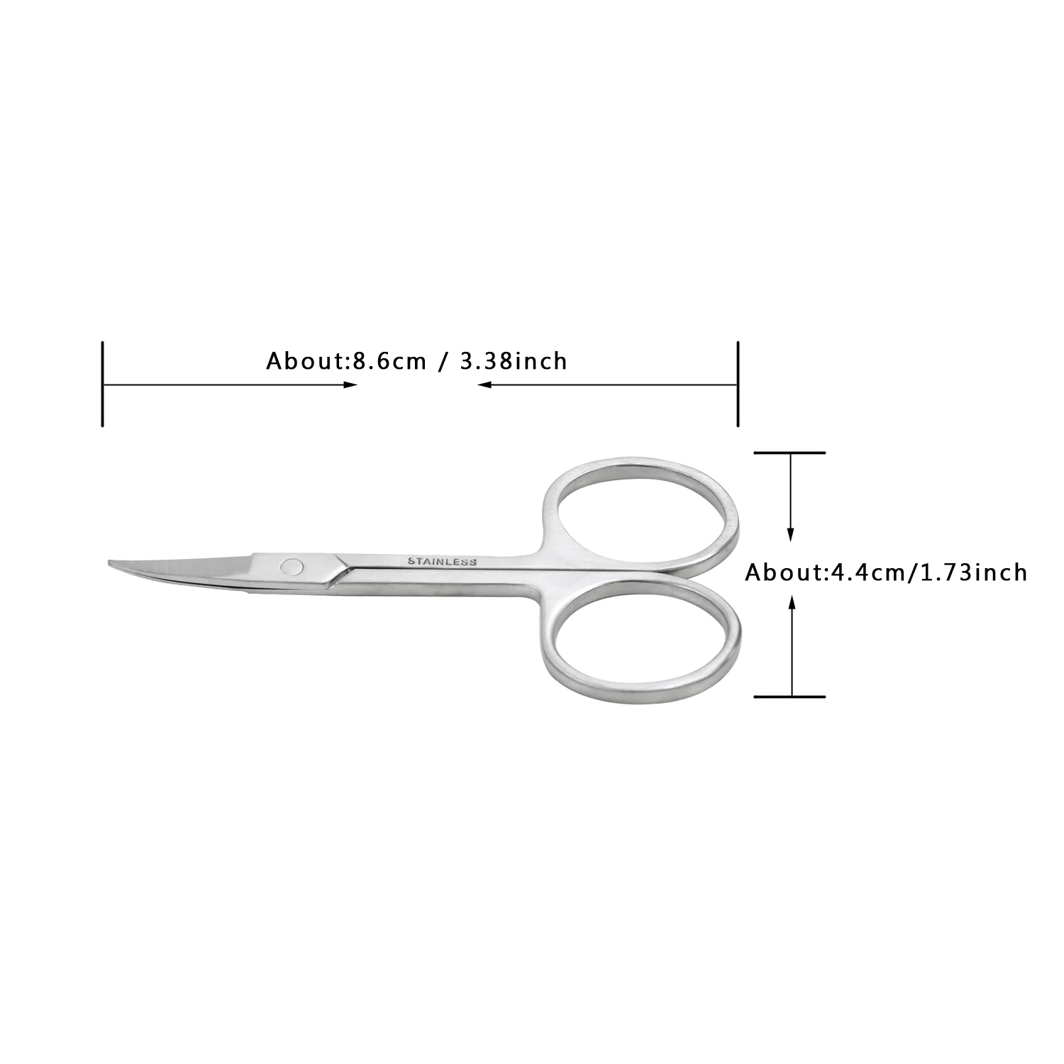 1 Piece Nail Cuticle Scissors Curved Tip Beauty Scissors Eyebrow Eyelash Nose Hair Scissors