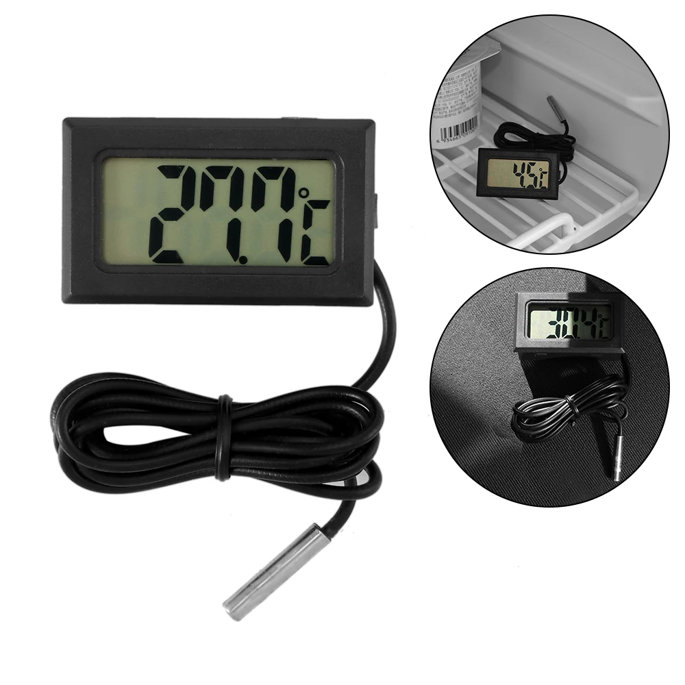 Mini LCD Digital Thermometer Aquarium Car Water Bath Temperature Tester Detector Monitor Embedded Temperature Sensor Dropship