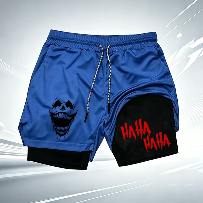 Herren-Sommer-GYM-Shorts mit 2-in-1-Kompressionsfutter, schnelltrocknend, atmungsaktiv, für Training, Workout, Laufen und Freizeit, WX273 – Detail 6