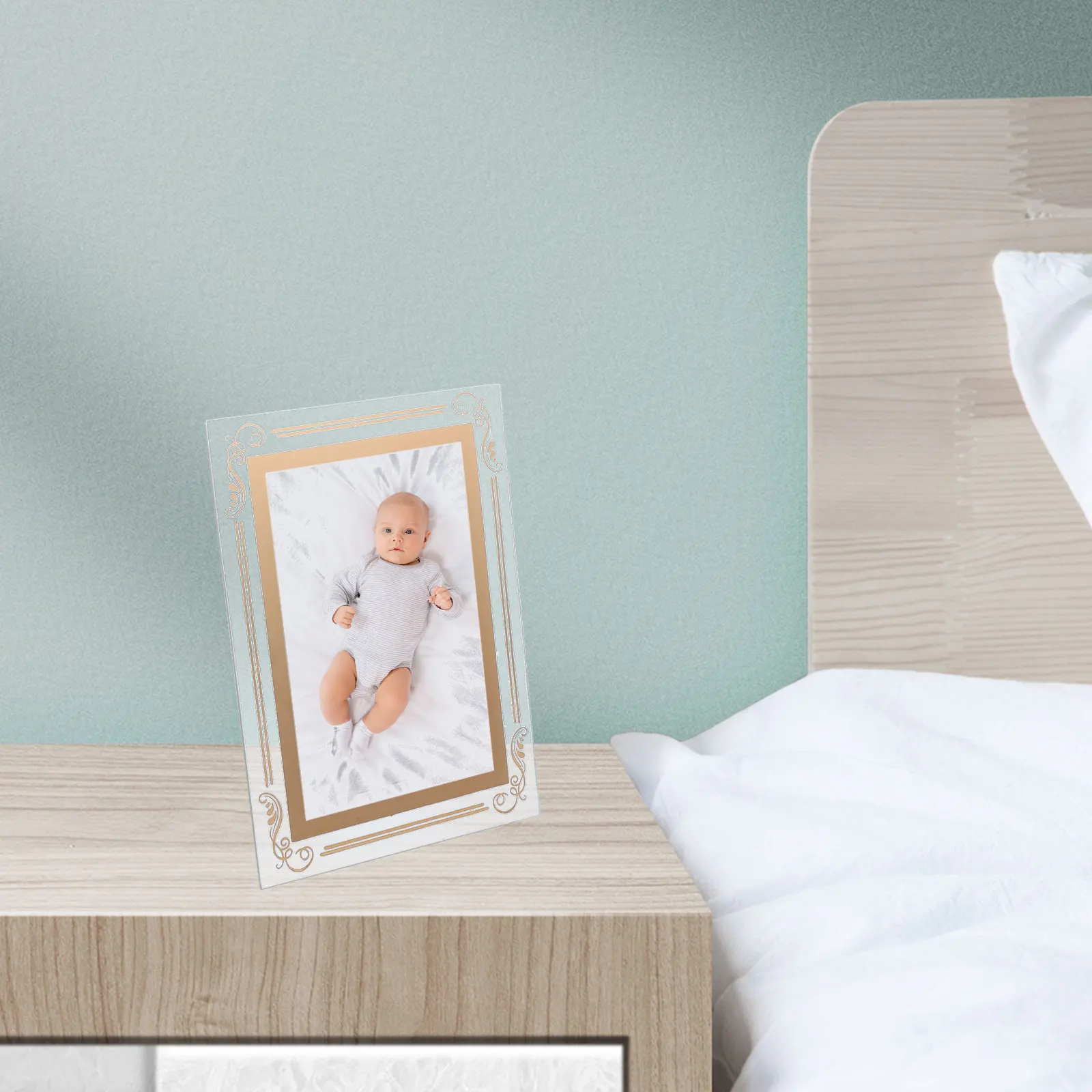 

2Pcs Crystal Photo Frame Exquisite Decorative Picture Holder Desk Display Home Office Desktop 5x7 Picture Frames