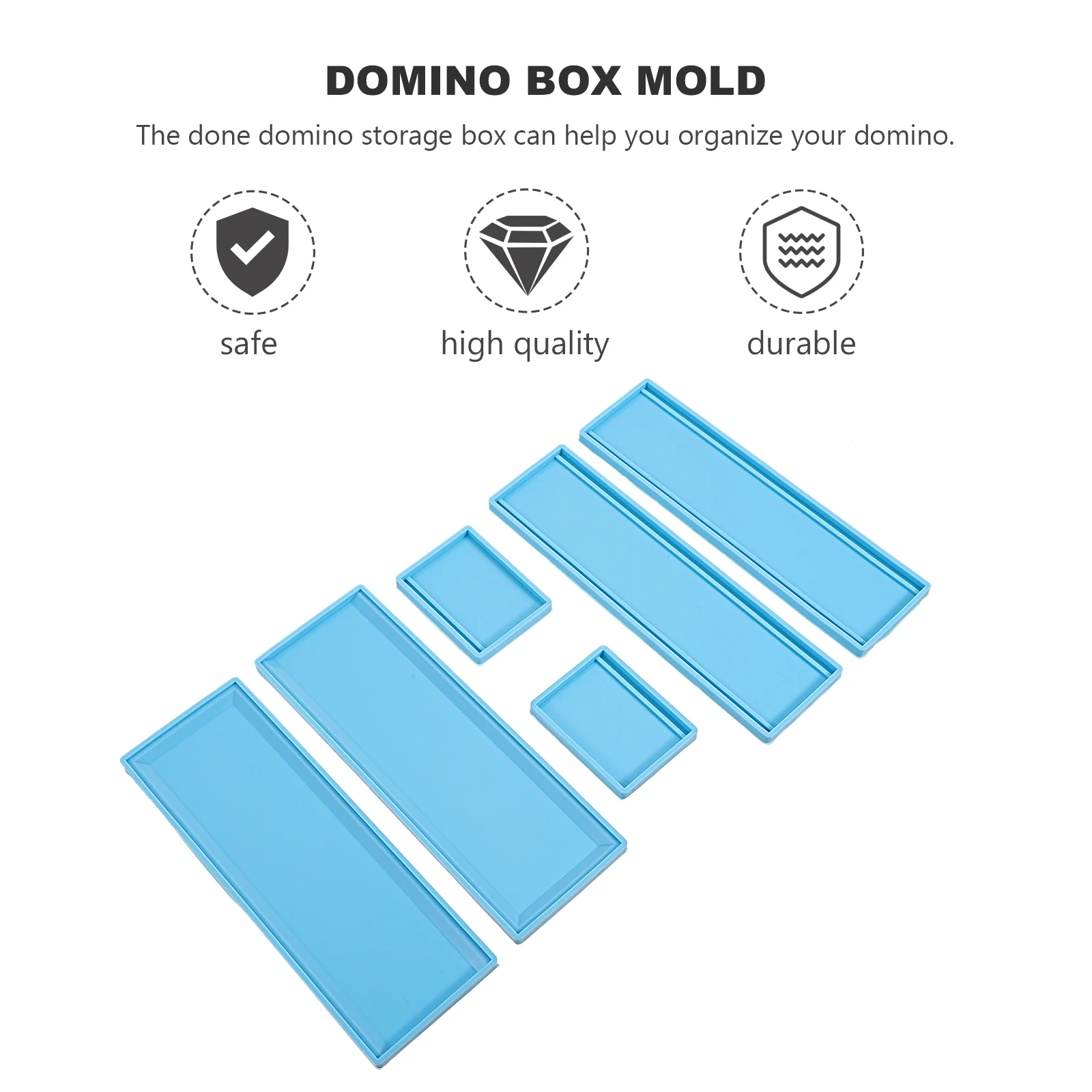 

1Set Domino Storage Box Silicone Mold Durable Flexible DIY Resin Casting Mold Domino Organizer Mould DIY Making Tool