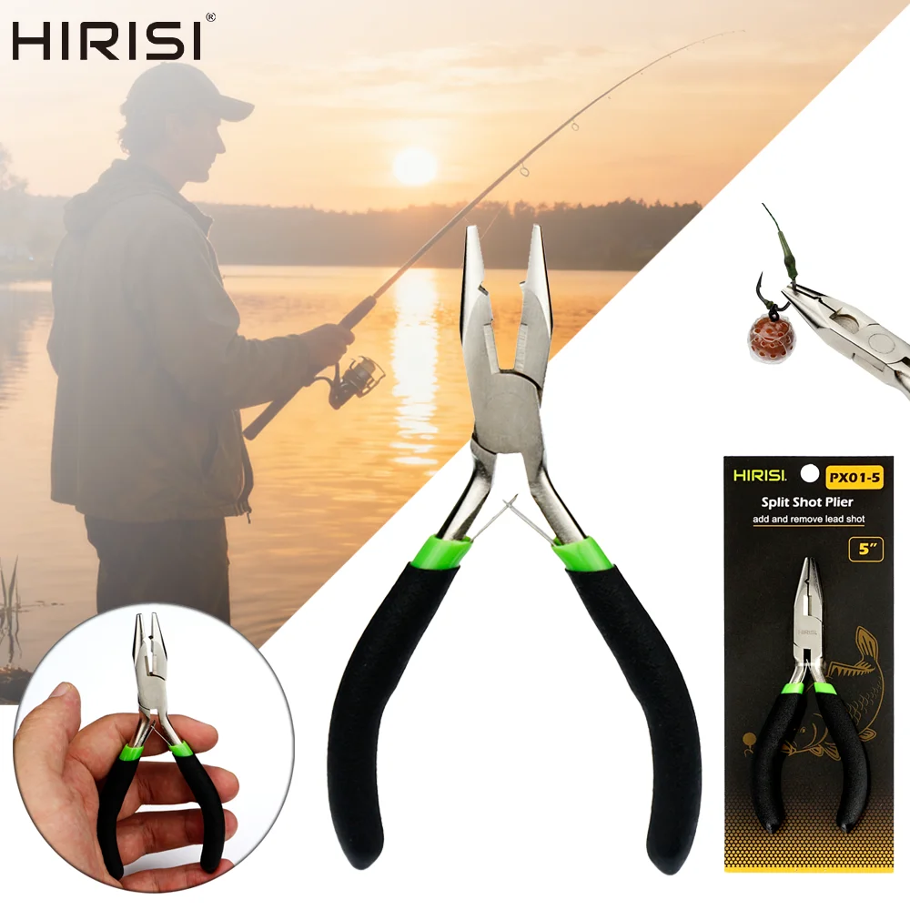 Hirisi Multifunktionale Outdoor-Zange aus Kohlenstoffstahl, Angelzange, Schneideschnüre, Entkopplung von Angelhaken, Öffnungsspulen, Angelwerkzeug