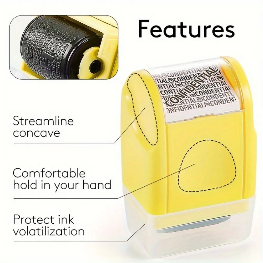 Leakproof Identity Theft Protection Roller Stamp Portable Ink Refill Manual Roller Stamp Hide ID Garbled Chapter