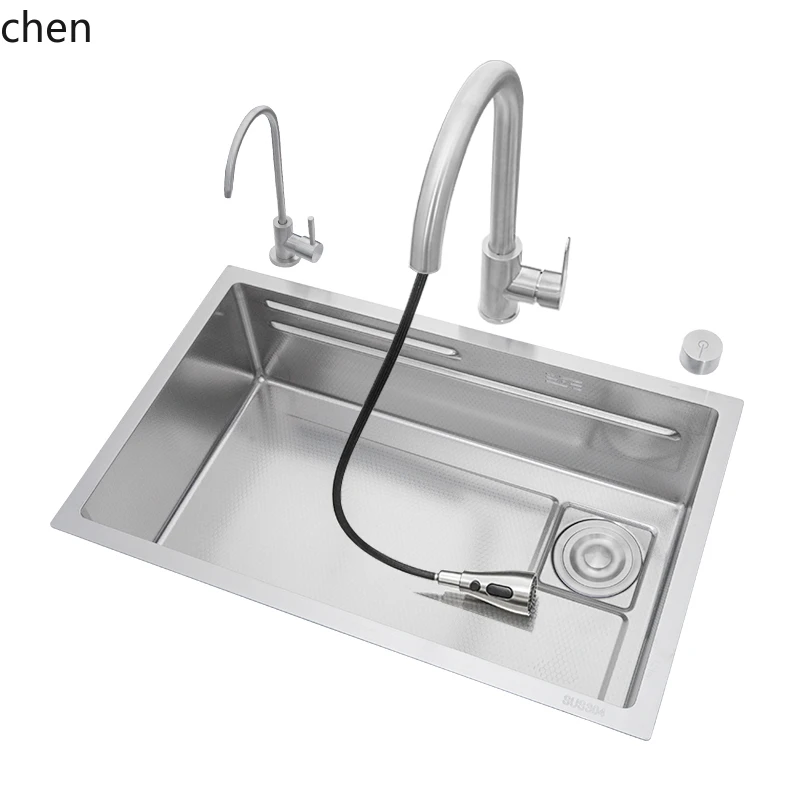 HT Thickened Stainless Steel Handmade Sink Vegetable Washing Basin Kitchen Household Undercounter