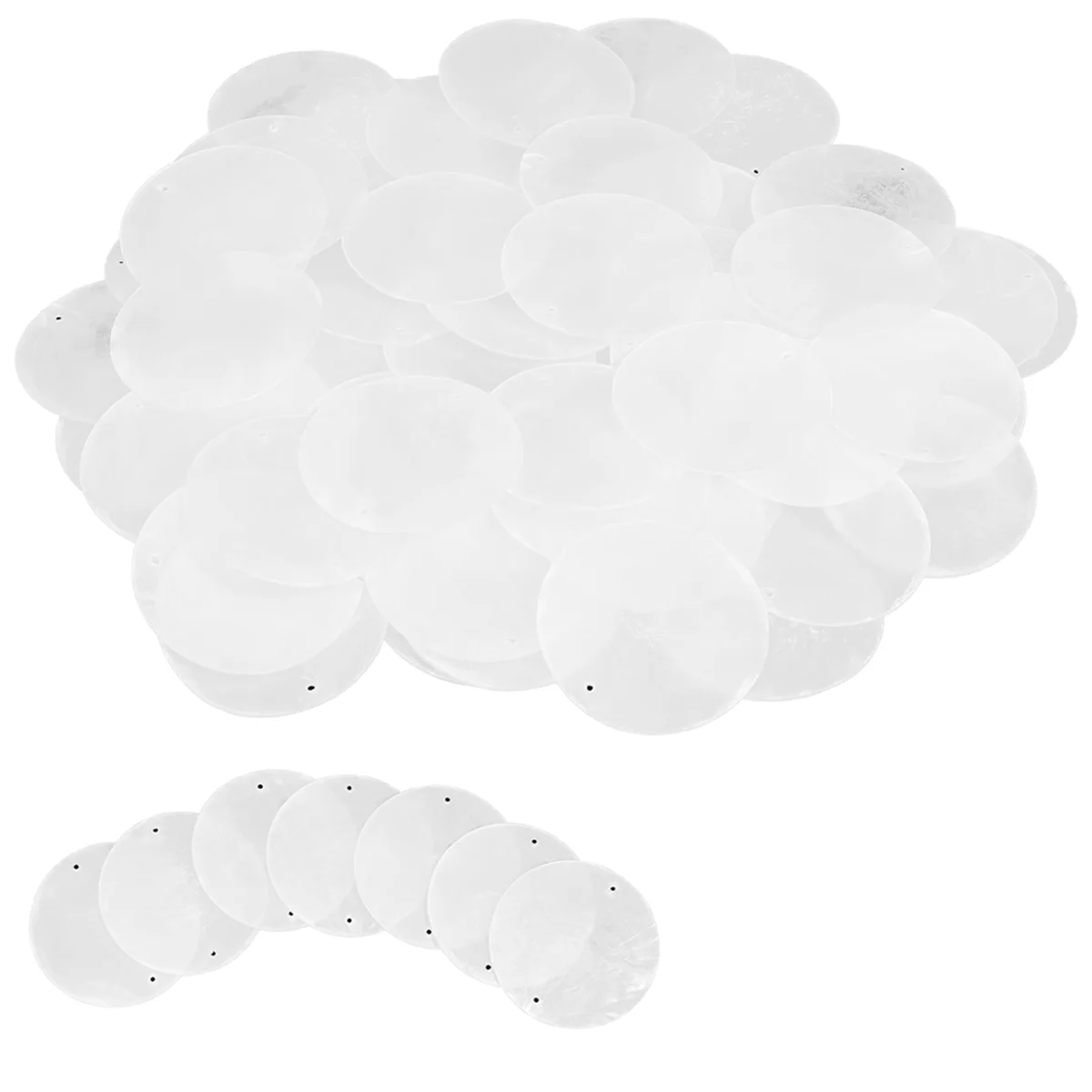 

A59T 180 Pcs Round Natural Shells Capiz Sea Shells 2 Inch Oyster Shells for Crafting with 2 Holes Sea Shell Discs