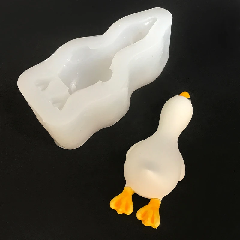 3D Cute Duck Form Silicone Mold, DIY Vela Perfumada, Sabão De Gesso, Molde De Resina, Cozimento Artesanal, Bolo De Chocolate Moldes, Home Decor Presente