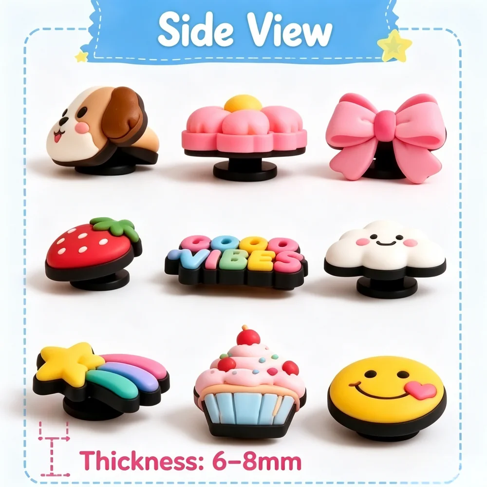 Custom PVC Shoe Charms Personalized Soft Rubber Croc Charms for Shoes Custom Logo Cartoon Cute PVC Shoe Accessories Bulk MOQ 100 view 4