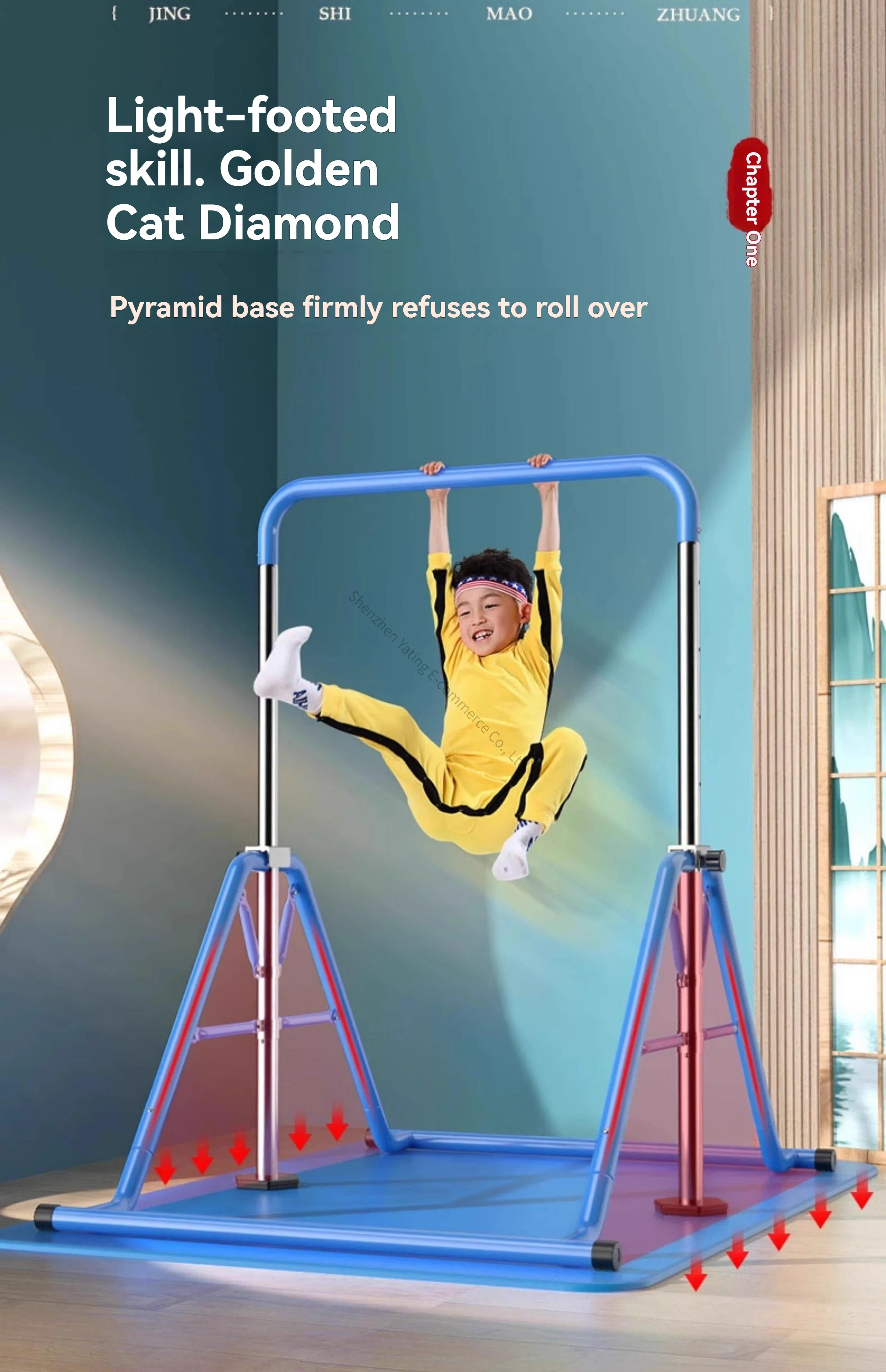 New Horizontal Bar Household Indoor Pull-up Device Children's Family Floor Folding Boom Fitness Equipment
