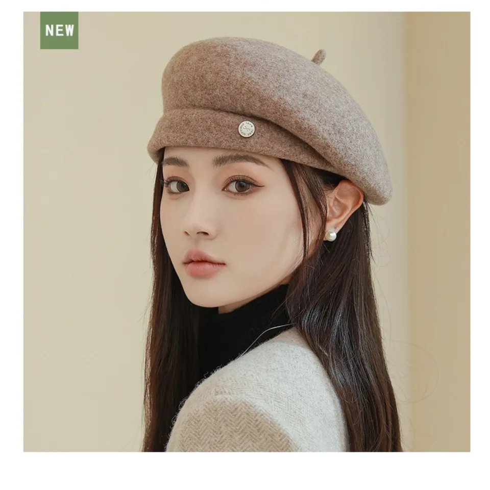 1331 Autumn Winter Warm Vintage Small Top Hats For Women Elegant Beret Autumn Winter Beret Fashion Top Hats For Women Wedding Party  main image 3