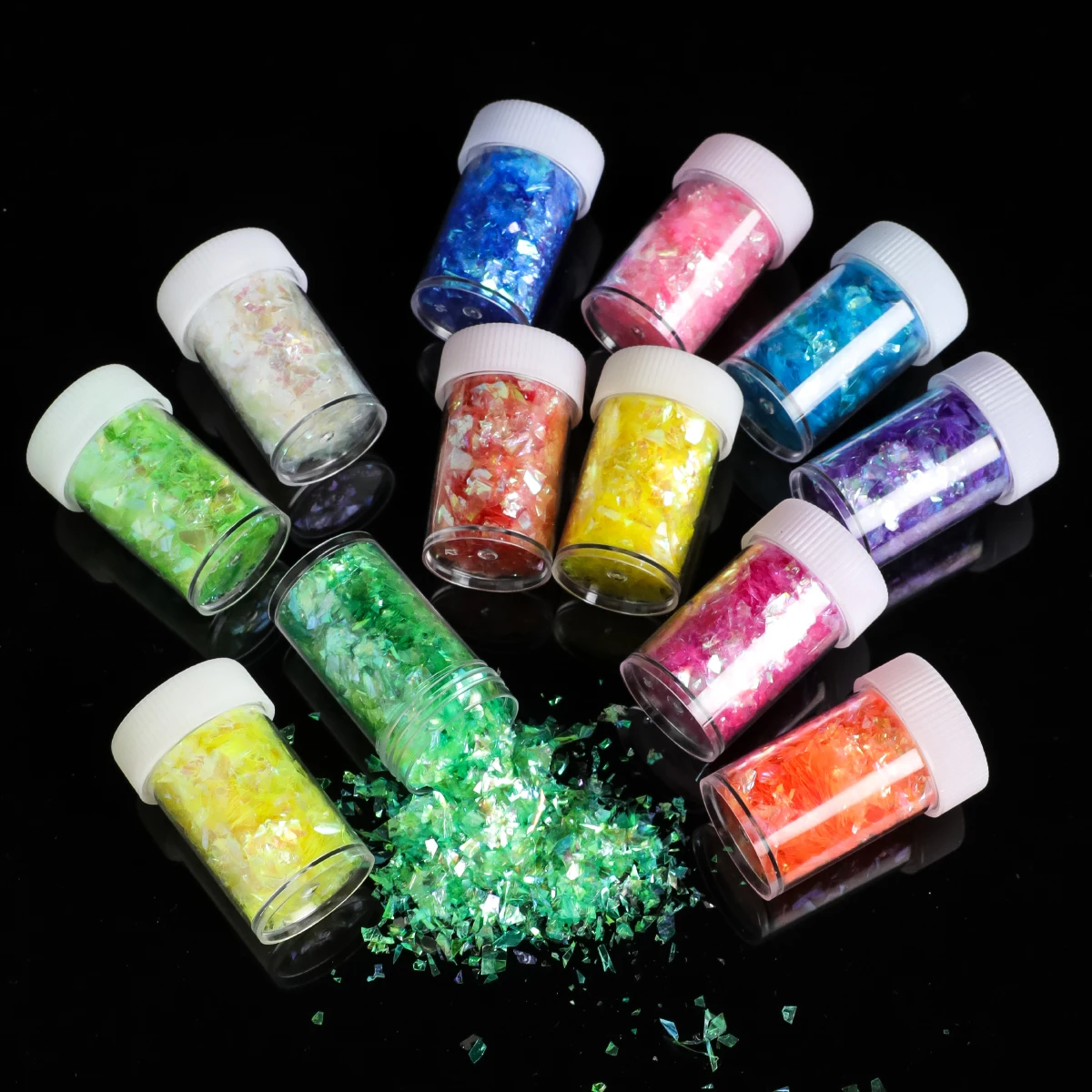 

Лидер продаж, 12 бутылок, нестандартные объемные украшения, декоративно-прикладное искусство, блестящие разноцветные смешанные Блестки для дизайна ногтей