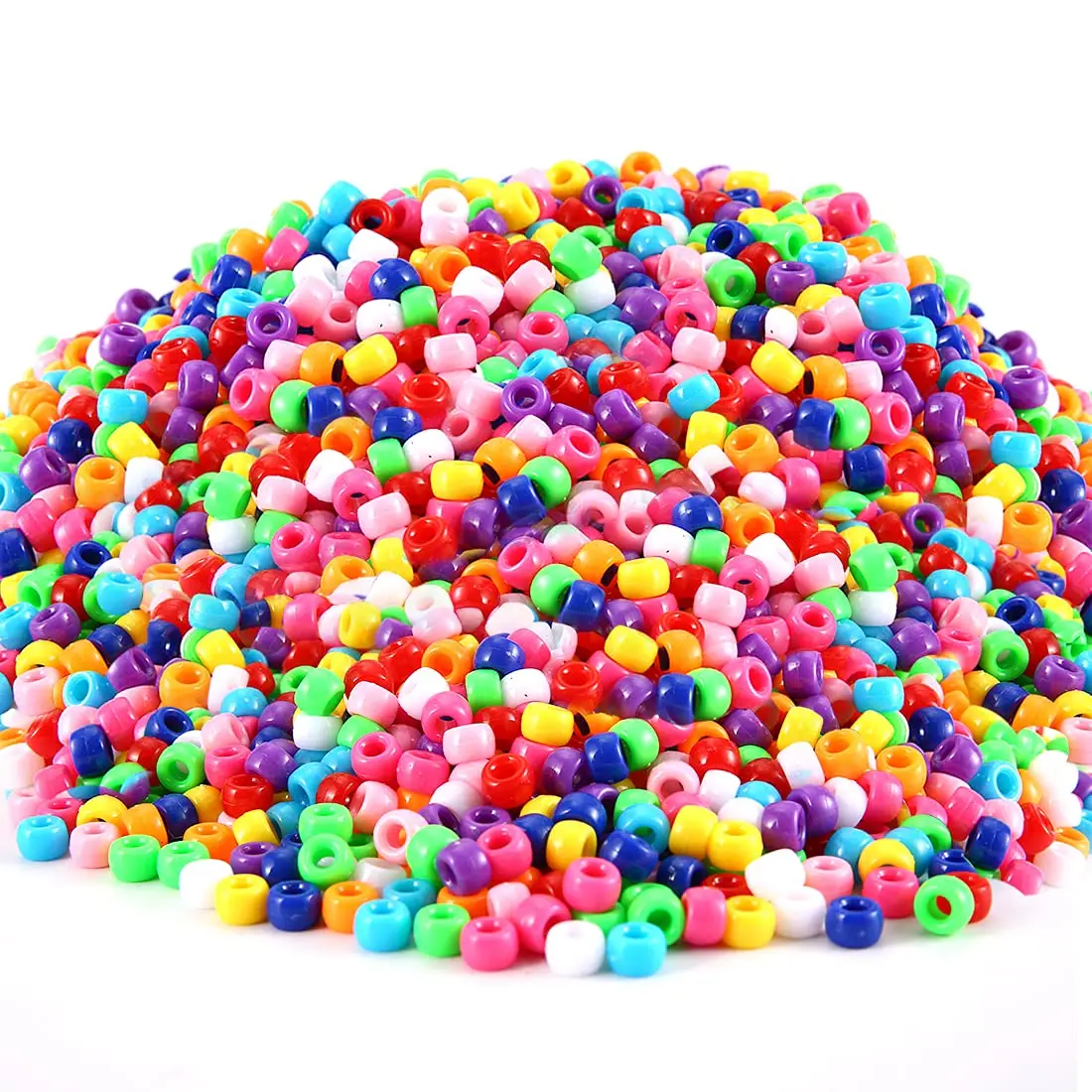 1000Pcs Mixing colors Large Hole Pony Beads Plastic Beads For Bracelets Making DIY Crafts Jewelry Key Chains And Decorations