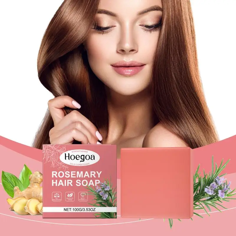 Rosemary Hair Regrowth Shampoo Bar Deep Cleansing Scalp Strengthen Weak Brittle Hair Volumizing Smoothing Anti Loss Shampoo Soap