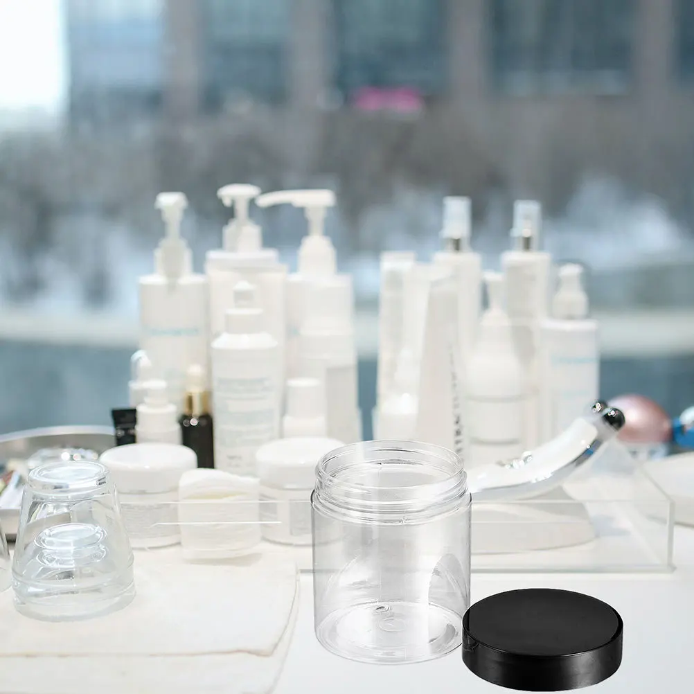 15 قطعة من الجرار البلاستيكية ذات الفم الواسع، حاويات تخزين شفافة، محكمة الغلق، كريم مكياج، منظم لوشن، جرة بلاستيكية #1