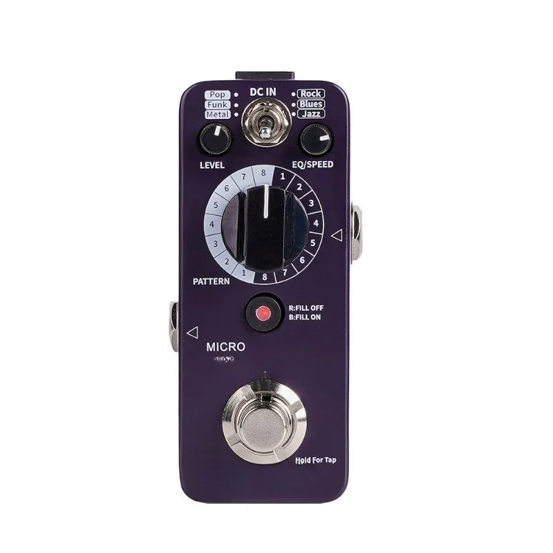 

Педаль MOOER Micro Drummer II, 48 канавок для барабанщиков и 6 музыкальных стилей на 8 различных рим с функцией заполнения эквалайзера Tap Tempo