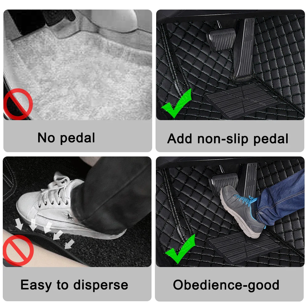 حصيرة أرضية السيارة لميتسوبيشي لباجيرو مونتيرو شوغون V93 2010-2019 مع ملحقات داخلية مضادة للانزلاق باللون الأسود