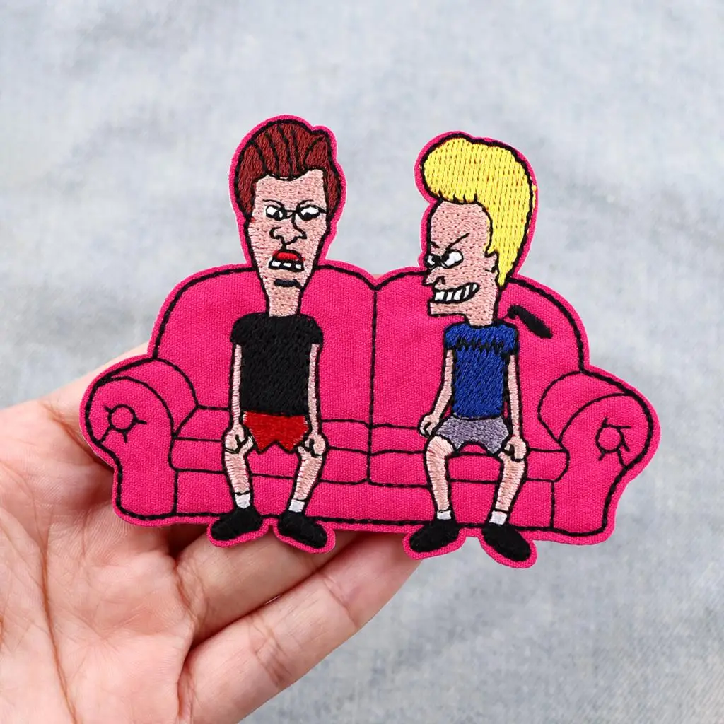 Cartoon Night Talk Patches For Clothing Cute Men Embroiedered Patches On Clothes Iron On Patch For Backpack/Jecket Sticker Badge