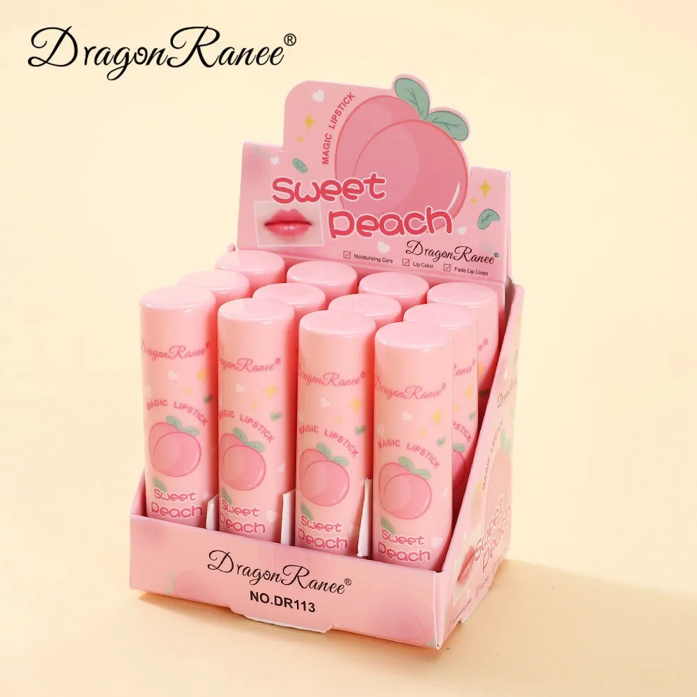 1/12pcs Peach Color Lip Balm Lasting Hydration Gloss Moisturizing Tinted Lip LongLasting Lip Gloss Makeup Lip Care Cosmetic