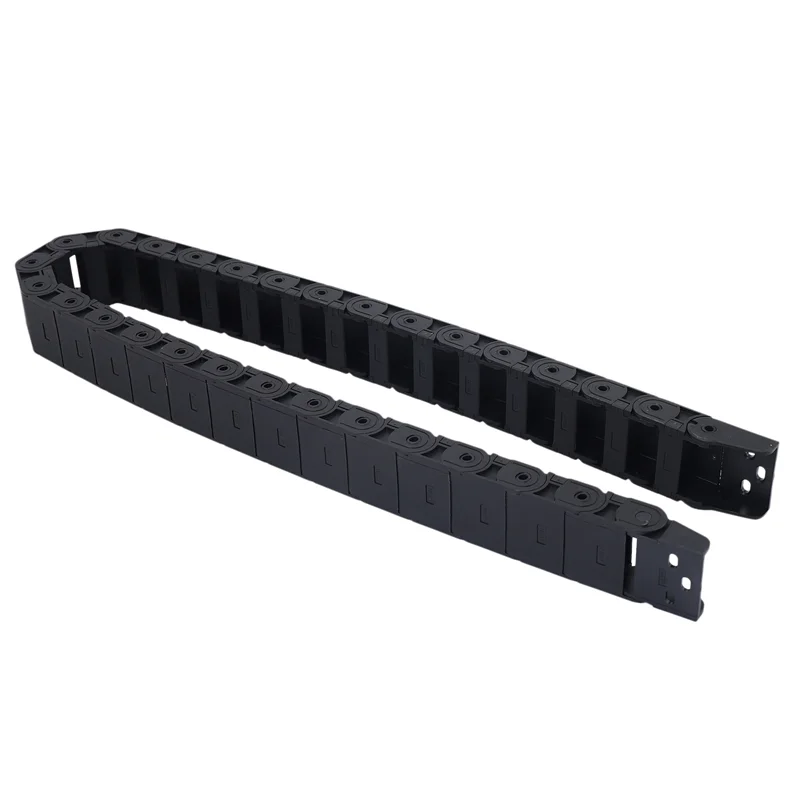 

HGHO 5 Pcs 18Mm X 37Mm Black Flexible Semi Enclosed Cable Drag Chain 1M 39.4 Inch