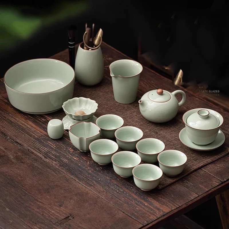 

Послеобеденный китайский чайный сервиз, посуда для напитков, керамический чайный сервиз для бара, роскошные блюдца, самовар Te Matcha, украшения для дома