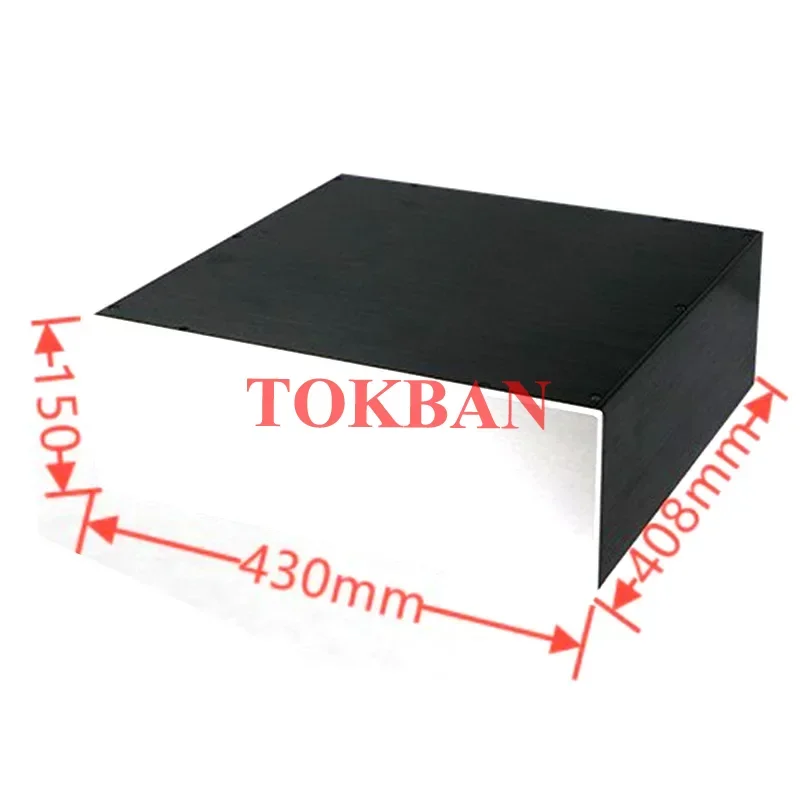 Tokban 430*408*150mm All Aluminum Power Amplifier Chassis Enclosure for Preamplifier HIFI Amplifier Audio Case Shell